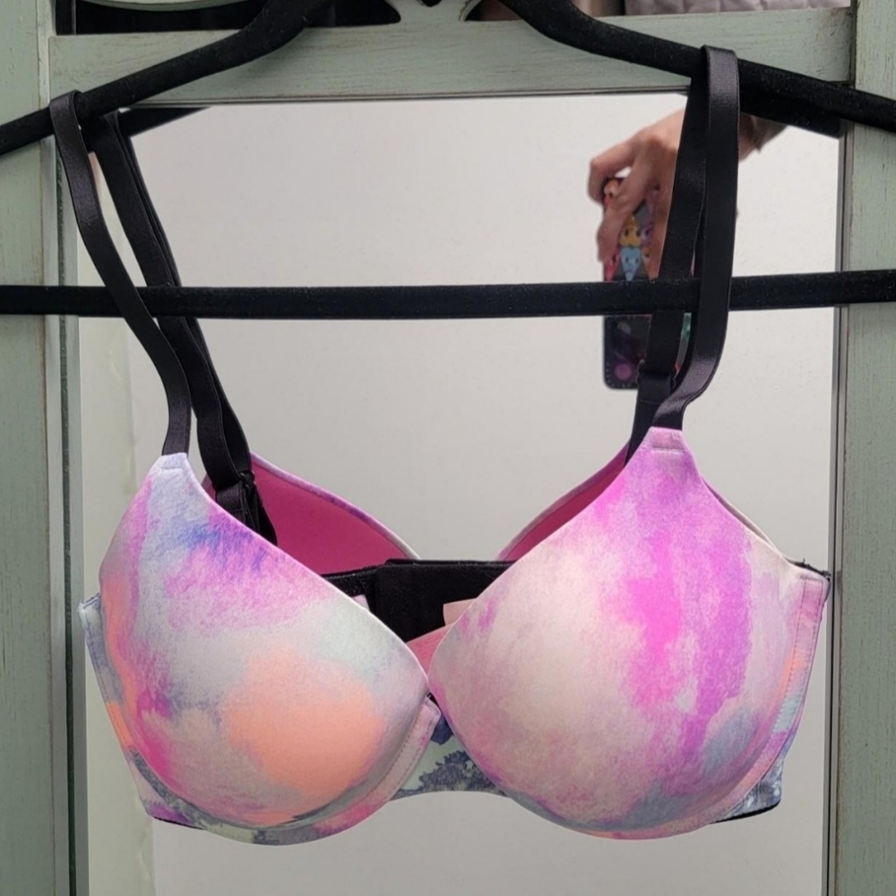 Rainbow wash PINK bra